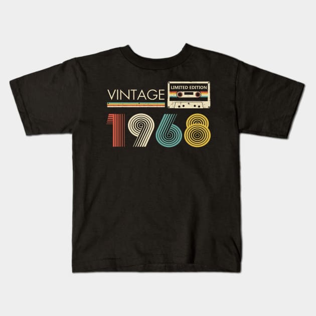 55th Birthday Vintage 1968 Limited Edition Cassette Tape Kids T-Shirt by Ripke Jesus